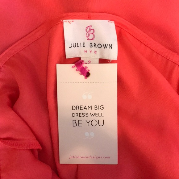 Julie Brown NYC Fresh Fruit Chainly Dress Orange-Pink sz 2 - Picture 5 of 5